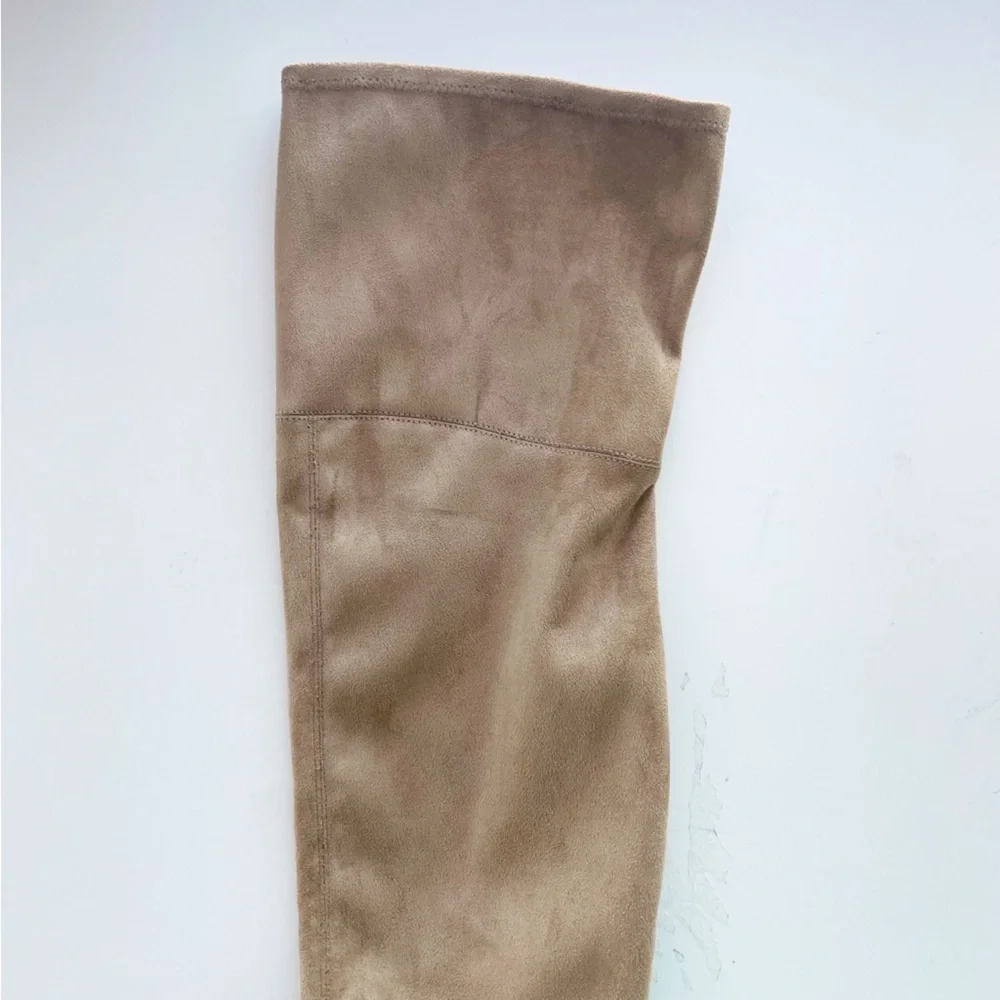 MARC FISHER Garalyn Over The Knee Pointed Toe Boots Natural Tan